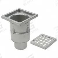 BLUCHER Floor Drain: 12 in Grate Size, 6 in Nominal Pipe Size, No Hub, Stainless Steel, Slotted (MPN BFD-336). Key specifications — Color: Silver; Connection Type: No Hub; Brand: BLUCHER.