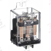 OMRON Flange Mount Relay: Surface (Side Flange) Mounted, 30 A Current Rating, 240V AC, SPDT (MPN MJN1CF-AC24). Key specifications — Brand: OMRON; Base Type: Square; Mounting Style: Side Flange; Electrical Connection: Quick-Connect Terminal; Manufacturer Part Number: MJN1CF-AC24; Operating Current: 10 A at 240V AC (Inductive Load); Series: MJN Series.