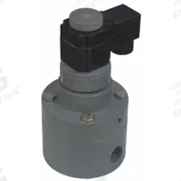 PLAST-O-MATIC Solenoid Valve: 2-Way, Normally Closed, 1 1/2 in Pipe Size, 120V AC, Inline Pilot, DIN (MPN PS150EPW11-120/60-PP). Key specifications — Pipe Size: 1-1/2 in; Voltage: 120V AC; Brand: PLAST-O-MATIC; Coil Enclosure: Watertight.
