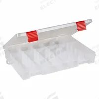 PLANO MOLDING Compartment Box: 11 in x 7 1/4 in x 1 3/4 in, Clear, 21 Compartments, 15 Adj Dividers (MPN PLASV360). Key specifications — Color: Clear; Brand: PLANO MOLDING; Material: Plastic.