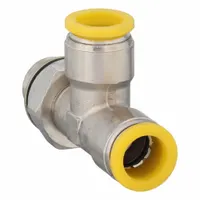 PARKER Push-Fit Tee Fitting: 12 mm OD x 12 mm OD x 3/8 in Pipe Size, Brass, 29 5/32 mm Overall Lg (MPN 171PLP-12M-6G). Key specifications — Brand: PARKER; Thread Size A: 3/8".