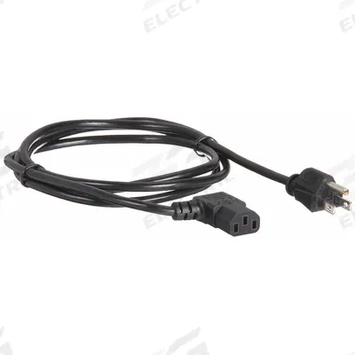 MONOPRICE Power Cord: 6 ft Lg, 3/18, 5-15P Plug, C13 Receptacle, SJT, PVC, 10 A Current - Electronic Equipment Power Cords