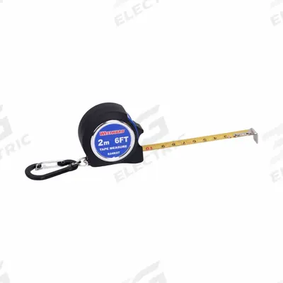 WESTWARD Key Chain Tape Measure: Nonmagnetic Single Hook Tip, 6 ft / 2 m - Inch & Metric Tape Measures