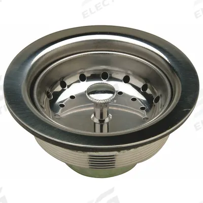 ZURN Strainer: Stainless Steel, Stainless Steel, 2 5/8 in Overall Ht, 4 3/8 in Overall Dia - Sink Drains with Basket Strainer without Tailpiece