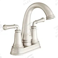 AMERICAN STANDARD Mid Arc Bathroom Faucet: Delancey, Brass, Brushed Nickel Finish, 1.2 gpm Flow Rate (MPN 7052207.295). Key specifications — Includes: Drain; Brand: AMERICAN STANDARD; Series: Delancey.
