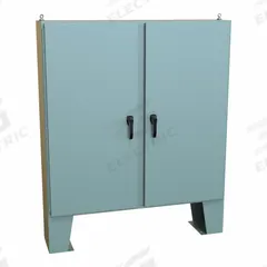 HAMMOND Electrical Enclosure: Steel, 60 in x 60 in x 13 in, NEMA 12/13/3R/4, w/Panel, Solid Cover (MPN HN4FM606012). Key specifications — Closure Method: Handle; Brand: HAMMOND; Knockouts: Not Included.