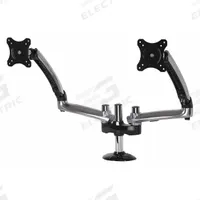 PEERLESS Dual-Monitor Arm: Surface, For 10 in to 38 in Screens, Max. 17.8 lb, Fixed, 360° Swivel (MPN LCT620AD). Key specifications — Manufacturer Part Number: LCT620AD; Finish: Gloss; Material: Aluminum; Mounting Location: Surface; Brand: PEERLESS; Color: Black.