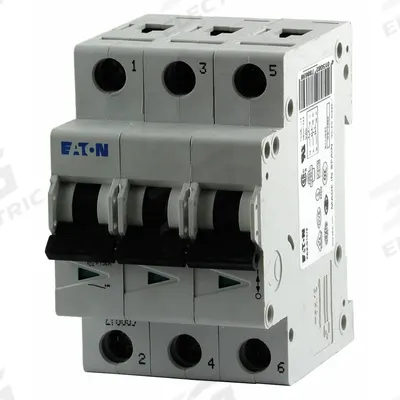 EATON Supplementary Protector: 3 A Amps, 96V DC, 15kA at 277/480V AC, Lug, FAZ - C-Curve, 3-Pole UL1077 DIN Rail-Mount Supplementary Protectors