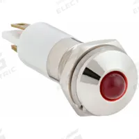 APPROVED VENDOR Raised Panel Light: 10 mm Panel Mounting Hole Dia, LED, Red, Raised Head, M10 (MPN 24M081). Key specifications — Brand: APPROVED VENDOR; Electrical Connection: 0.11 Male Quick Disconnect.