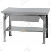 LITTLE GIANT Workbench: Adj Ht, Steel, 60 in x 30 in, 10,000 lb Overall Load Capacity, Gray (MPN WW3060-HD-ADJ). Key specifications — Included Components: Drawer; Brand: LITTLE GIANT.