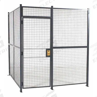 RAPIDWIRE Welded Partition Cage: 8 ft W x 10 ft D 8 ft H, Gray, 4 Sides - WireCrafters Welded-Wire