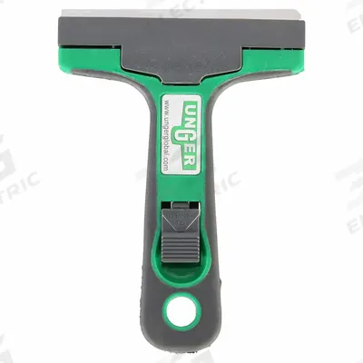 UNGER Scraper: Bld. Mat. Carbon Steel, Hdl. Mat. Rubber, Stiff - Razor Scrapers
