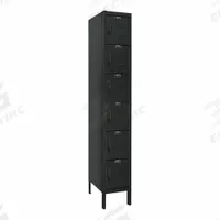 HALLOWELL Locker: 12 in x 12 in x 78 in, 6 Tiers, 1 Units Wide, Louvered, 8-Digit Code/Key, Black (MPN UEL1228-6ME). Key specifications — Locker Color: Black; Door Type: Louvered; Includes Number Plates: Yes; ADA Compliant: Yes; Lock Type: 8-Digit Code/Key; Brand: HALLOWELL; Assembled: Unassembled; Color Family: Black.