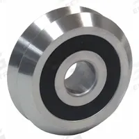 BISHOP-WISECARVER Yoke Roller: 1 13/64 in Roller Dia, V-Groove, Stainless Steel, -22°F to 212°F (MPN WDW2SSX). Key specifications — Brand: BISHOP-WISECARVER.