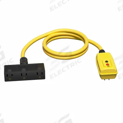 APPROVED VENDOR Plug-In GFCI: Manual Reset, 6 2/5 ft Lg, 12/3, 5-15P Plug, 15 A Current - Plug-In GFCI Cords