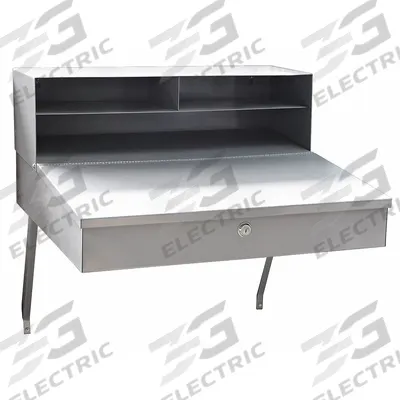 Grainger Stationary Wall Mount Desk: Locking - Wall-Mounted Desks