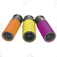 AME Automotive Socket Set: 1/2 in Drive Size, 3 Pieces, (3) 6-Point & 12-Point, Chrome (MPN 68025). Key specifications — attr1204429: AME; attr1204436: Spline; attr1204438: (3) 6-Point & 12-Point; attr1210036: 55/64 in to 15/16 in.