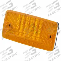 GROTE Cab Marker: Marker Light, LED, Rectangular, Amber, Screw, Male Bullet Connector, P2 SAE Lens (MPN 47063). Key specifications — Lens Color: Amber; Brand: GROTE; Electrical Connection: Male Bullet Connector; Lighting Technology: LED; Mount Type: Screw; SAE Lens Code: P2.