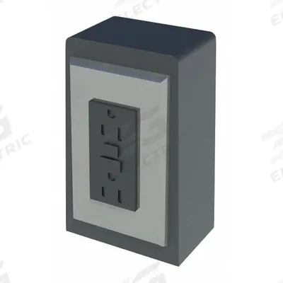 INSTOCK Electrical Pedestal: 2 3/4 in Overall Lg, 3 3/8 in Overall Wd - Lab Furniture Electrical Pedestals