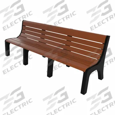 ULTRASITE Outdoor Bench: Newport, 96 in Overall Lg, 33 3/8 in Overall Ht, Brown - Vandal Resistant Resinwood Benches