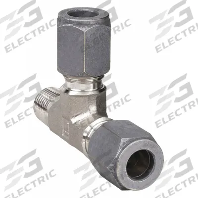 PARKER Compression Tee Fitting: 1/4 in OD x 1/8 in Pipe x 1/4 in OD size, Stainless Steel - Flareless Bite-Type Stainless Steel Compression Fittings