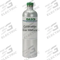 GASCO Calibration Gas: Air, Disposable, +/-5% Accuracy, CH4S, Calibration Gas, Calibration Gas (MPN X02AI99CA340048). Key specifications — For Use With: All OEM Gas Detectors; Background Gas: Air; Brand: GASCO; Gas Mixture: Methyl Mercaptan 5 ppm; Reusability: Disposable.
