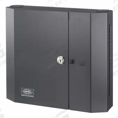 HUBBELL PREMISE WIRING Cabinet: Wall Mount, 12 in x 14 in x 3 1/4 in, Black Powder Coated - Wall-Mount Fiber Optic Termination Boxes