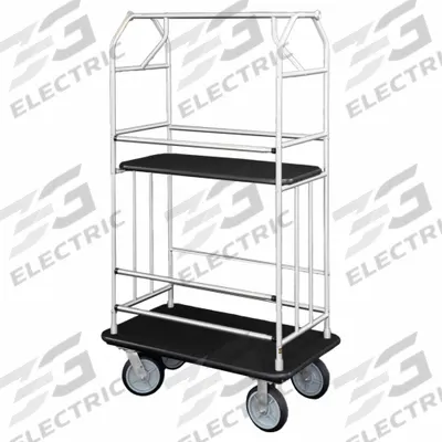 GLARO Bellman Cart: 1 in Frame Dia, 41 in Overall Lg, 25 in Overall Dp, 71 in Overall Ht - Condo Bellman Carts