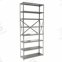 HALLOWELL Metal Shelving: Standalone, Heavy-Duty, 36 in x 12 in, 84 in Overall Ht, 8 Shelves (MPN F7513-12HG). Key specifications — attr41760: Steel; attr41761: Steel; attr37625: Unassembled; attr37628: Gray; attr33609: HALLOWELL.
