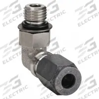 PARKER Compression Fitting Elbow: 1/4 in OD x 1/4 in Pipe size, 7/16-20 Thread Size, Stainless Steel (MPN 4 C5BU-SS). Key specifications — Series: Ferulok; Brand: PARKER.