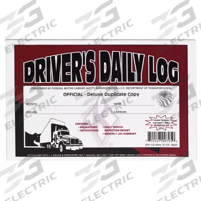 JJ KELLER Detailed Driver Logbook: Driver's Daily Log Book, Carbon, English, 2-Ply - Tractor-Trailer & Truck Driver Logbooks