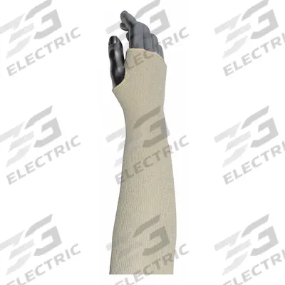 PIP Knit Sleeve: Cotton, Beige, Sleeve with Thumbhole, 18 in - Knit General Purpose Sleeves