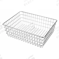 MARLIN STEEL WIRE PRODUCTS Storage Basket: Material Handling Basket, Steel, Chrome-Plated, Silver (MPN 153-12)