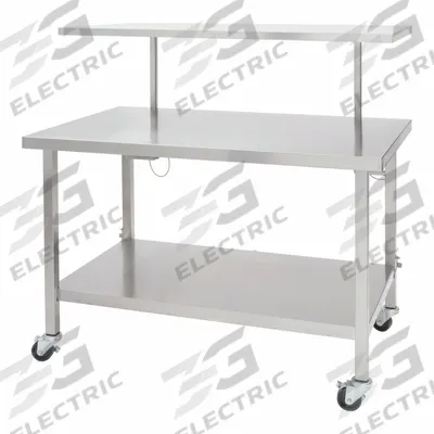 BLICKMAN Back Table: Stainless Steel, (2) Swivel with Brake - Corrosion-Resistant Mobile Medical Equipment Stands