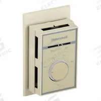 HONEYWELL Line Volt Mechanical Tstat: Heat or Cool, Auto, 44° to 86°F, Exposed Dial, 120 to 277V AC (MPN T651A3018/U). Key specifications — Application: Heat or Cool; System Settings: Auto; Switch Type/Action: SPDT, Open/Close on Rise; Temperature Control Range: 44° to 86°F; Stages: 1H/1C; Voltage: 120 to 277V AC; Brand: HONEYWELL; Control Type: Exposed Dial.