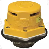 APPROVED VENDOR Pressure & Vacuum Relief Vent: Yellow, 3 psi Min Opening Pressure, 2 in Pipe Size (MPN 08006). Key specifications — attr1187441: Vertical; attr1187442: Polyethylene; attr1187443: Pressure & Vacuum Relief Vent; attr1187444: NPS; attr1187446: Yellow; attr1187449: Male; attr1187450: Petroleum Chemicals; attr1187452: Yes.