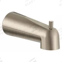 RIZON Tub Spout: 1/2 in Connection Size, Slip-Fit Connection, 7 in Spout Reach (MPN 3839BN). Key specifications — Tub Spout Connection Type: Slip-Fit; Trim Finish: Brushed Nickel; Tub Spout Material: Metal; Brand: RIZON.