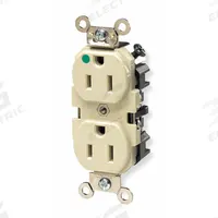LEVITON Receptacle: Hospital Grade Fed. Spec., Duplex, 5-15R, Brown, 125V AC, 15 A, 2 Pole / 3 Wire (MPN 8200)
