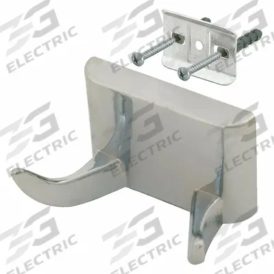 APPROVED VENDOR Robe Hook: 1 1/2 in x 2 1/4 in x 1 1/2 in, Metal, Chrome-Plated - Bathroom Hooks