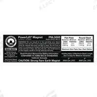 MAG-MATE Replacement Capacity Sticker: 900260, Below-the-Hook Lifting Magnets. Key specifications — Brand: MAG-MATE; Manufacturer Part Number: 900260; Product Type: Capacity Sticker.
