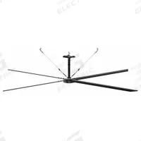 HUNTER INDUSTRIAL Ceiling Fan: 148,341 cfm Airflow, 20 ft Blade Dia, Variable Speeds, 240V AC, ECO (MPN E20-21I-IP-LG). Key specifications — Voltage: 240V AC; Light Kit: No; Series: ECO; Number of Speeds: Variable; Phase: Single; Current: 6.5 A; Brand: HUNTER INDUSTRIAL.