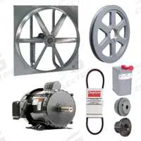 Exhaust/Supply Fan: Belt Drive, 48 in Blade, 2 hp, Totally Enclosed, 115/230V AC, 1 ph, Unassembled (MPN 7AR43). Key specifications — Brand: DAYTON; Motor Enclosure: Totally Enclosed Fan Cooled; Nameplate Voltage: 115/230V AC; Enclosure Design: Totally Enclosed Motor.