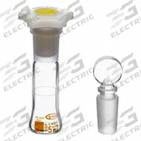 UNITED SCIENTIFIC SUPPLIES INC Glass Flasks: 5 mL, Colorless, Round, A, +/-0.06 mL, Includes Closure (MPN FGWM005). Key specifications — Shape: Round; Tolerance: +/-0.06 mL; Body Color: Colorless; Brand: UNITED SCIENTIFIC SUPPLIES INC; Compatible with Stopper Size: 14/23; USP Specification: Type I.