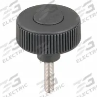 Hand Knob: Knurled, Plastic w/ SS Thread, M8 Thread, 30 mm Thread Lg, 50 mm Dia, Gray (MPN K0261.5208X30). Key specifications — Brand: KIPP; Color: Gray.