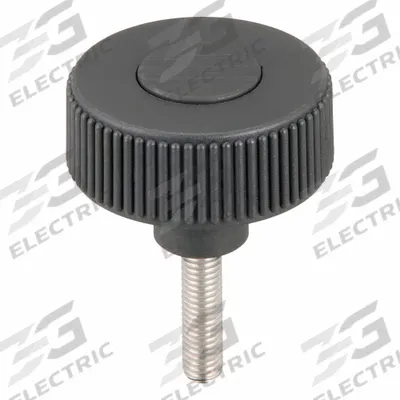 KIPP Hand Knob: Knurled, Plastic w/ SS Thread, M8 Thread, 30 mm Thread Lg, 50 mm Dia - Knurled Knobs with Threaded Stud