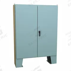 HAMMOND Electrical Enclosure: Steel, 72 in x 60 in x 17 in, NEMA 12, w/Panel, Solid Cover, Hinged (MPN 1422E16F). Key specifications — Brand: HAMMOND; Closure Method: Handle; Knockouts: Not Included.