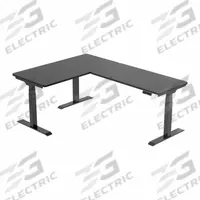 FLEXISPOT Adjustable Standing Desk: Black, Particle Board, 76 in Overall Wd, 55 in Overall Dp, Steel (MPN E7LB557624BLK). Key specifications — attr989930: Black; attr989931: Steel; attr989903: FLEXISPOT; attr989934: Cable Management Kit; attr989914: Black; attr989916: Particle Board.