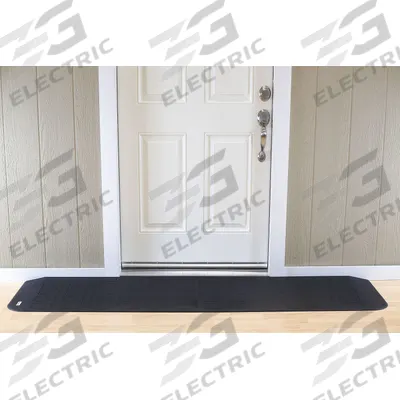 EZ EDGE Door Ramp: 82 in Lg, ADA Compliant, Black - Rubber Ramps