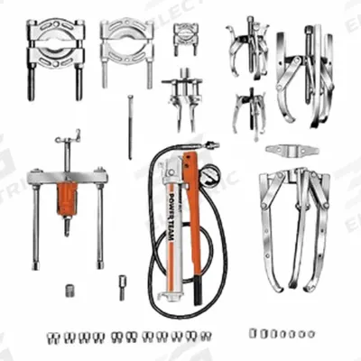 POWER TEAM Hydraulic Ram Pullers: 17 ton Capacity with Attachments - Ram Puller Sets