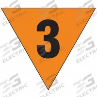 LABELMASTER Fire Division Symbol Placard: 3, 24 in, 24 in Label Wd, Plastic-Lite, Placard (MPN HMPG146PL). Key specifications — Material: Plastic-Lite; Brand: LABELMASTER; Message: 3.